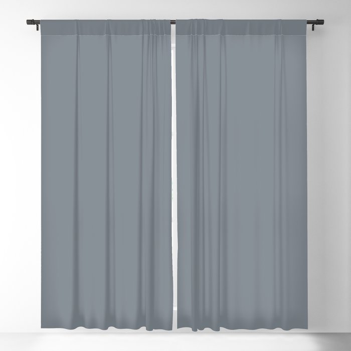 Muted Mid-tone Blue Gray Solid Color Pairs 2023 Trending Hue Dutch Boy Industrialized 434-5DB Blackout Curtains