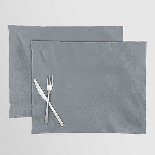 Muted Mid-tone Blue Gray Solid Color Pairs 2023 Trending Hue Dutch Boy Industrialized 434-5DB Placemat Sets