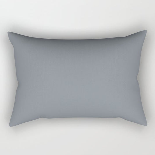 Muted Mid-tone Blue Gray Solid Color Pairs 2023 Trending Hue Dutch Boy Industrialized 434-5DB Rectangle Pillow