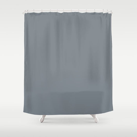Muted Mid-tone Blue Gray Solid Color Pairs 2023 Trending Hue Dutch Boy Industrialized 434-5DB Shower Curtain