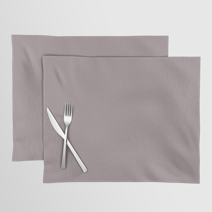Muted Mid-tone Lavender Solid Color Pairs 2023 Trending Hue Dutch Boy Silvered Purple 446-4DB Placemat Sets