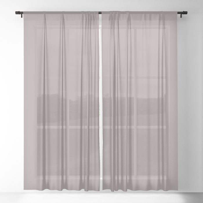 Muted Mid-tone Lavender Solid Color Pairs 2023 Trending Hue Dutch Boy Silvered Purple 446-4DB Sheer Curtains