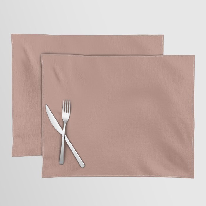 Muted Mid-tone Pink Solid Color Pairs 2023 Trending Hue Dutch Boy Amber Wood 409-4DB Placemat Sets