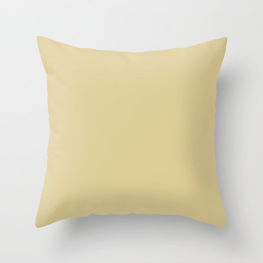 Muted Yellow Solid Color Pairs Dulux 2023 Trending Shade Bongo Skin S16E3 Throw Pillow