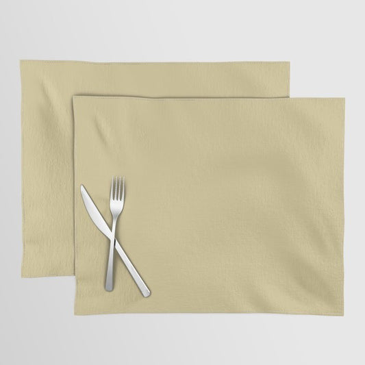 Muted Yellow Solid Color Pairs Dulux 2023 Trending Shade Bongo Skin S16E3 Placemat