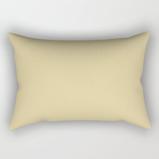 Muted Yellow Solid Color Pairs Dulux 2023 Trending Shade Bongo Skin S16E3 Rectangular Pillow