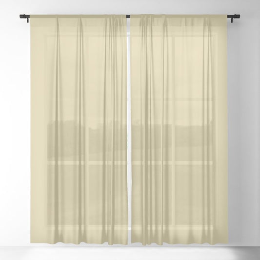 Muted Yellow Solid Color Pairs Dulux 2023 Trending Shade Bongo Skin S16E3 Sheer Curtain