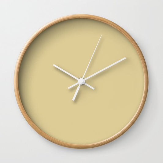 Muted Yellow Solid Color Pairs Dulux 2023 Trending Shade Bongo Skin S16E3 Wall Clock