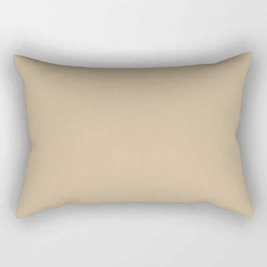 Neutral Beige Tan Solid Color Pairs 2023 Trending Hue Dutch Boy Maize 317-3DB Rectangle Pillow