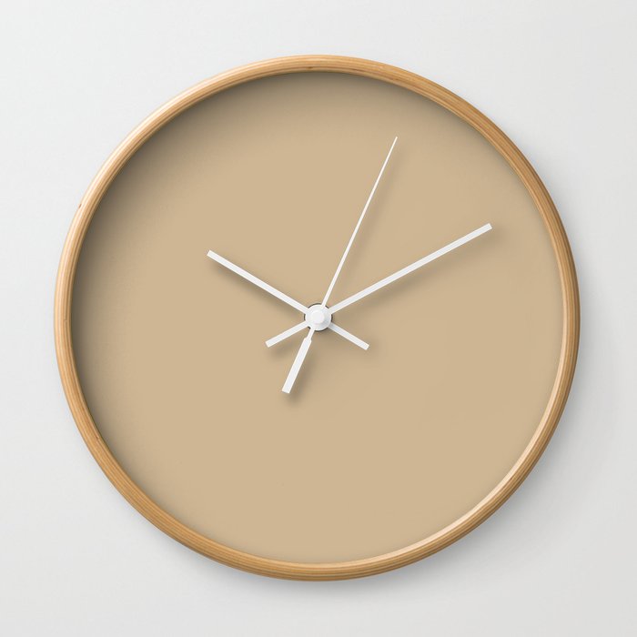 Neutral Beige Tan Solid Color Pairs 2023 Trending Hue Dutch Boy Maize 317-3DB Wall Clock