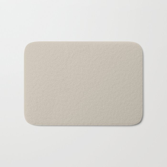 Neutral Light Gray Beige Solid Color PPG Synchronicity PPG1021-2 - All One Single Shade Hue Colour Bath Mat