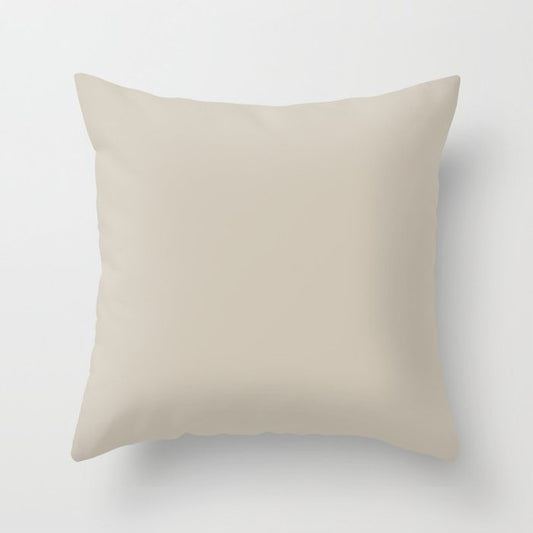 Neutral Light Gray Beige Solid Color PPG Synchronicity PPG1021-2 - All One Single Shade Hue Colour Throw Pillow