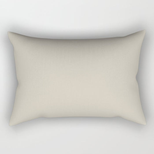 Neutral Light Gray Beige Solid Color PPG Synchronicity PPG1021-2 - All One Single Shade Hue Colour Rectangular Pillow