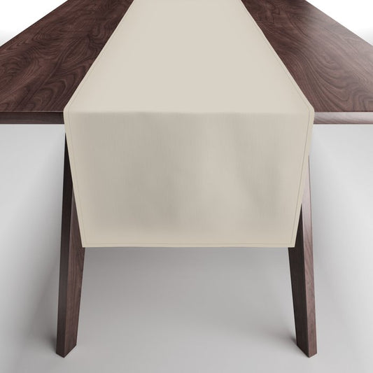 Neutral Light Gray Beige Solid Color PPG Synchronicity PPG1021-2 - All One Single Shade Hue Colour Table Runner