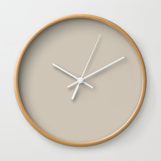 Neutral Light Gray Beige Solid Color PPG Synchronicity PPG1021-2 - All One Single Shade Hue Colour Wall Clock