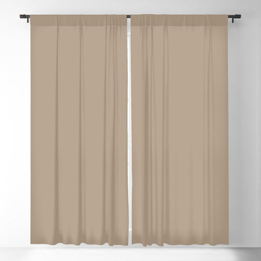 Neutral Mid-tone Beige Solid Color Pairs PPG Weathered Wood PPG1077-4 - All One Single Shade Colour Blackout Curtain