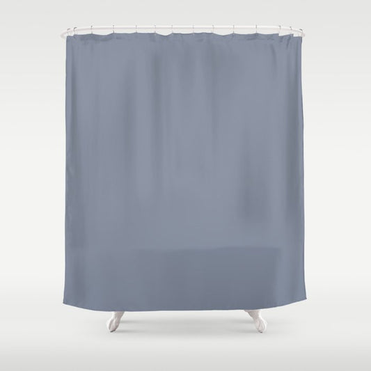 Neutral Mid-tone Concord Blue-Purple Solid Color PPG Prophetic Sea PPG1042-5 - All One Single Shade Shower Curtain