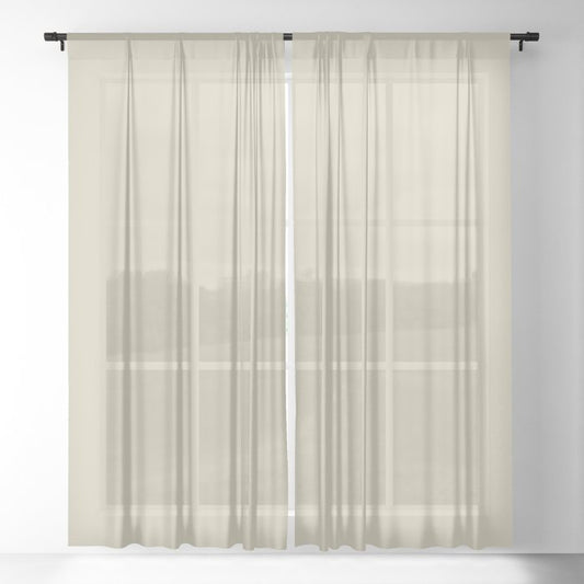 Neutral Tan Solid Color Pairs 2023 Trending Hue Dunn-Edwards Ecru Wealth DET635 - Liberated Nomads Collection Sheer Curtains