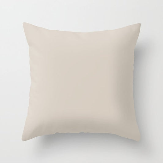 Neutral Tan Solid Color Pairs Dulux 2023 Trending Shade Sandy Day S14C1 Throw Pillow