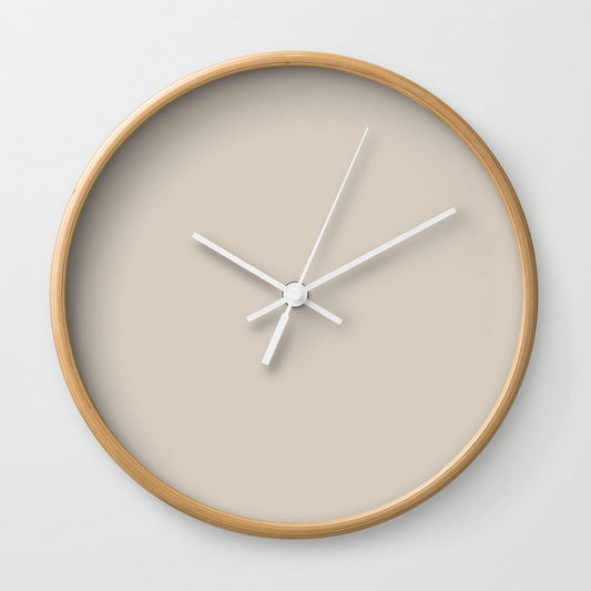 Neutral Tan Solid Color Pairs Dulux 2023 Trending Shade Sandy Day S14C1 Wall Clock