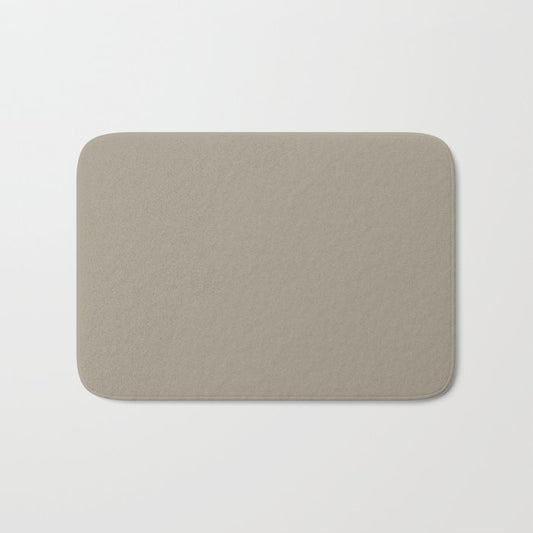 Neutral Warm Mid-tone Cream Taupe Solid Color PPG Stonehenge Greige PPG1024-5 - All One Single Shade Bath Mat