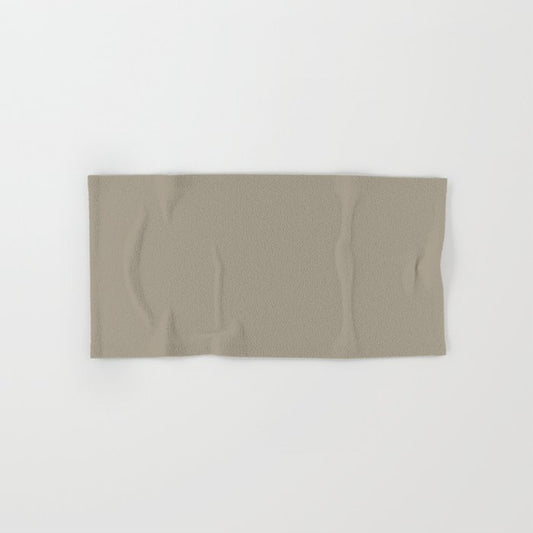 Neutral Warm Mid-tone Cream Taupe Solid Color PPG Stonehenge Greige PPG1024-5 - All One Single Shade Hand & Bath Towel