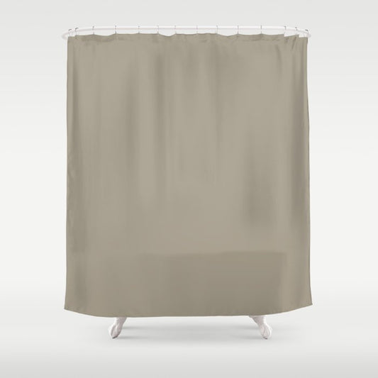 Neutral Warm Mid-tone Cream Taupe Solid Color PPG Stonehenge Greige PPG1024-5 - All One Single Shade Shower Curtain