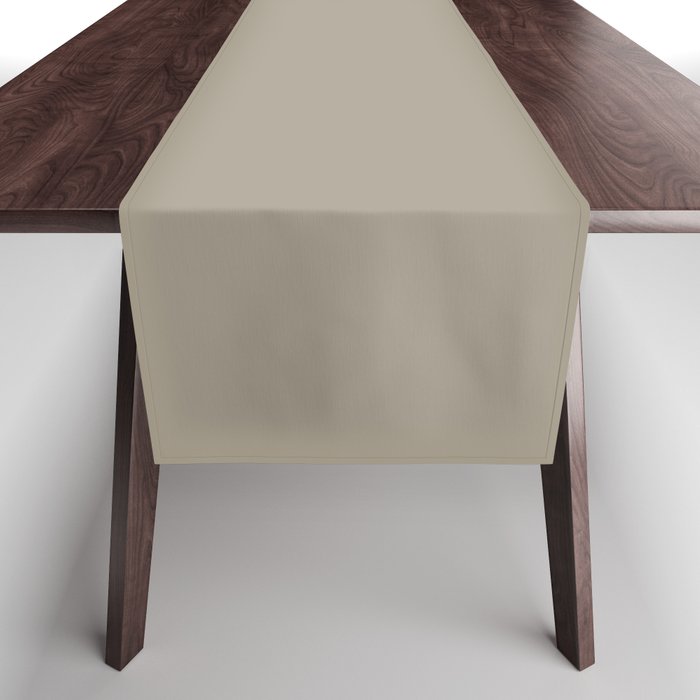 Neutral Warm Mid-tone Cream Taupe Solid Color PPG Stonehenge Greige PPG1024-5 - All One Single Shade Table Runner