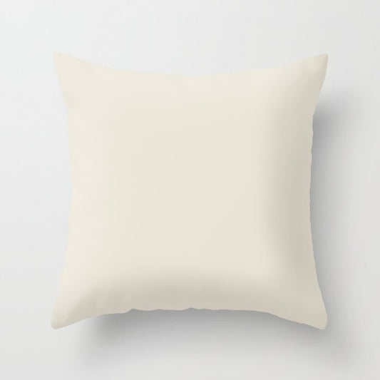Off White Cream Linen Solid Color Pairs PPG Blank Canvas PPG1085-1 - All One Single Shade Hue Colour Throw Pillow