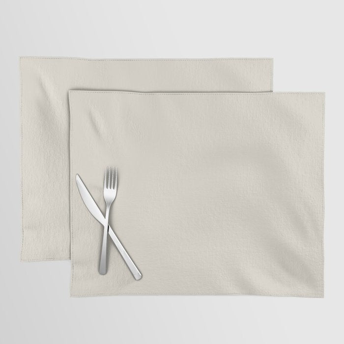 Off White Cream Linen Solid Color Pairs PPG Blank Canvas PPG1085-1 - All One Single Shade Hue Colour Placemat