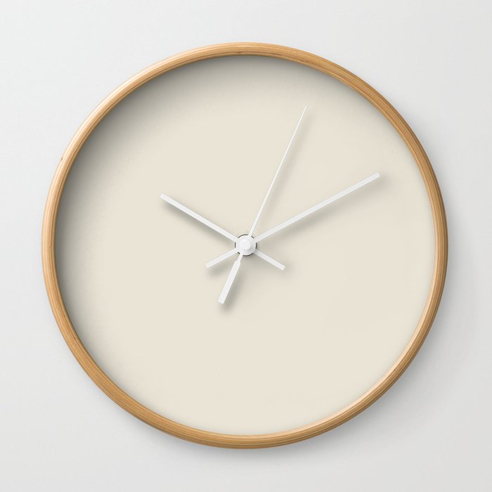 Off White Cream Linen Solid Color Pairs PPG Blank Canvas PPG1085-1 - All One Single Shade Hue Colour Wall Clock