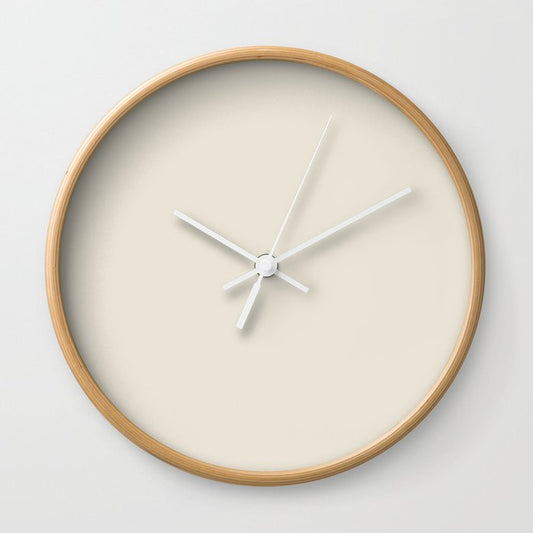 Off White Cream Linen Solid Color Pairs PPG Blank Canvas PPG1085-1 - All One Single Shade Hue Colour Wall Clock