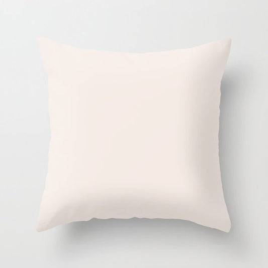 Off White Solid Color Dunn & Edwards 2023 Trending Color Spooled White DE6071 Life in Poetry Collection Throw Pillow