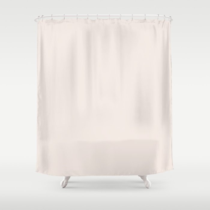 Off White Solid Color Dunn & Edwards 2023 Trending Color Spooled White DE6071 Life in Poetry Collection Shower Curtain
