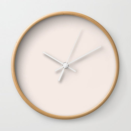 Off White Solid Color Dunn & Edwards 2023 Trending Color Spooled White DE6071 Life in Poetry Collection Wall Clock