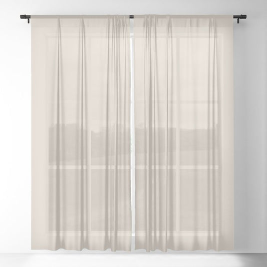 Off White Solid Color Pairs 2023 Trending Color HGTV Natural Linen HGSW9109 Sheer Curtain