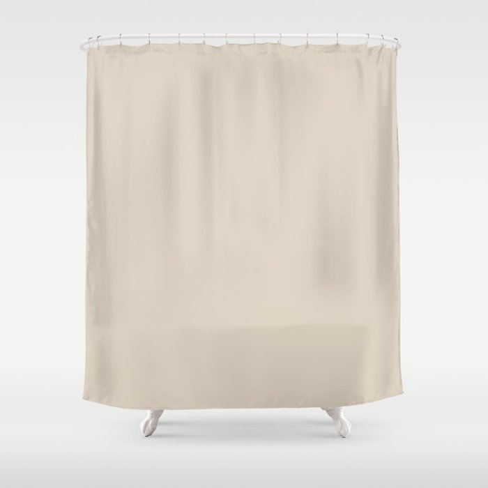 Off White Solid Color Pairs 2023 Trending Color HGTV Natural Linen HGSW9109 Shower Curtain
