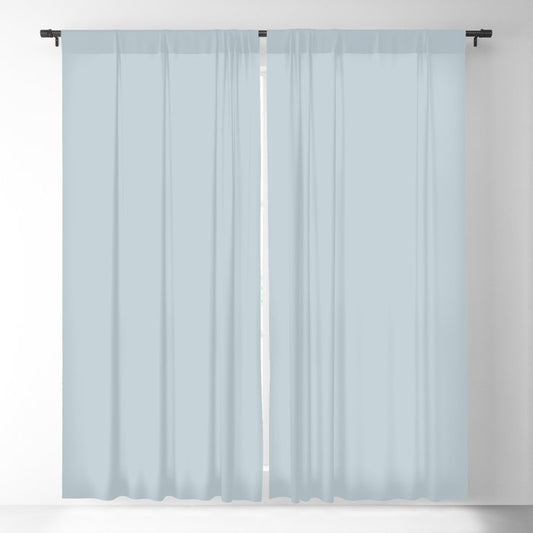 Pale Baby Blue Gray Solid Color Pairs PPG Keepsakes PPG1040-2 - All One Single Shade Hue Colour Blackout Curtain