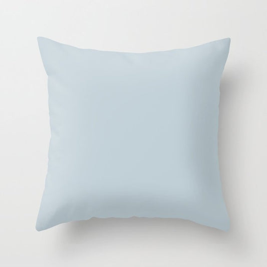 Pale Baby Blue Gray Solid Color Pairs PPG Keepsakes PPG1040-2 - All One Single Shade Hue Colour Throw Pillow