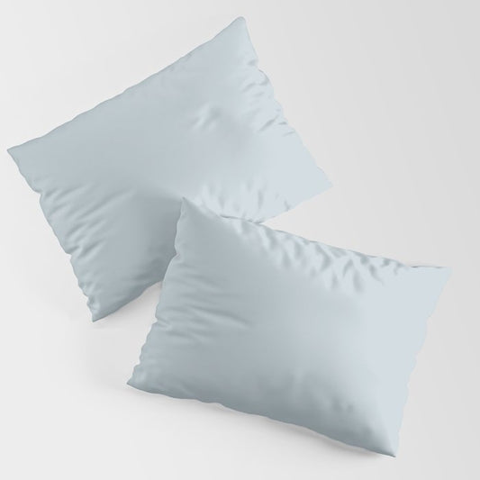 Pale Baby Blue Gray Solid Color Pairs PPG Keepsakes PPG1040-2 - All One Single Shade Hue Colour Pillow Sham Set