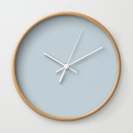 Pale Baby Blue Gray Solid Color Pairs PPG Keepsakes PPG1040-2 - All One Single Shade Hue Colour Wall Clock