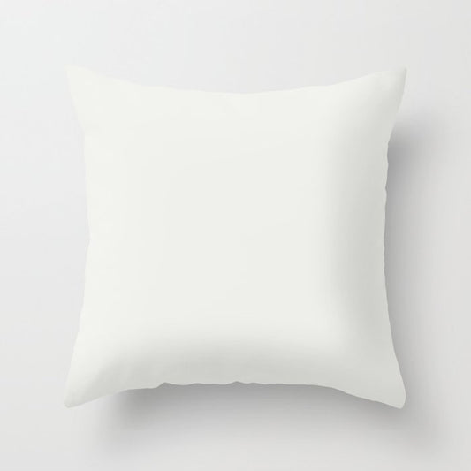 Pale Cream Solid Color Pairs 2023 Trending Hue Dunn-Edwards White Daisy DEHW02 - Live in Joy Collection Throw Pillow