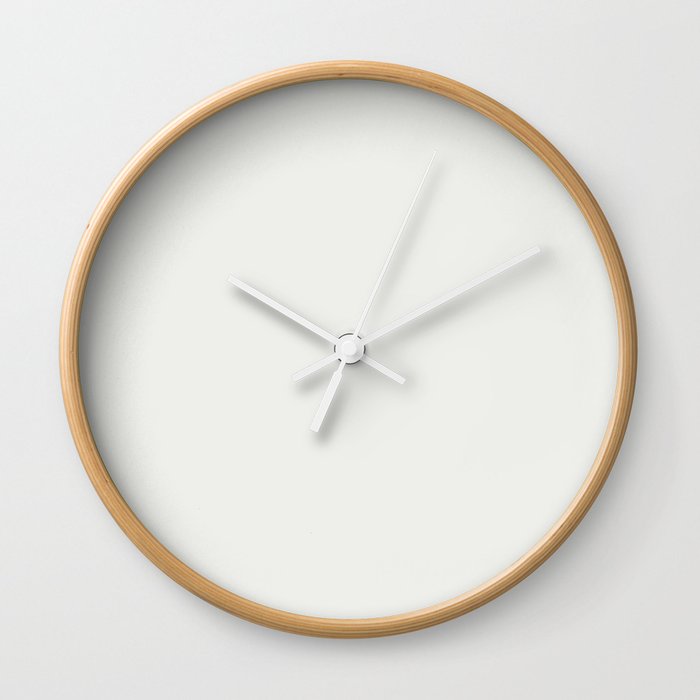 Pale Cream Solid Color Pairs 2023 Trending Hue Dunn-Edwards White Daisy DEHW02 - Live in Joy Collection Wall Clock