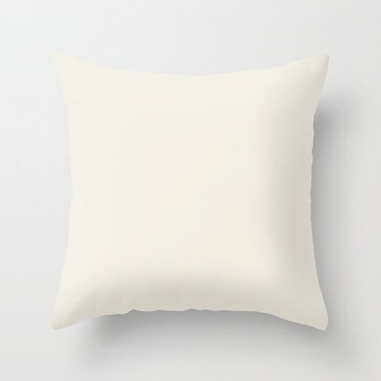 Pale Neutral Cream Solid Color Pairs 2023 Color of the Year Behr Blank Canvas DC-003 Throw Pillow