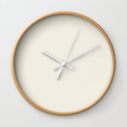 Pale Neutral Cream Solid Color Pairs 2023 Color of the Year Behr Blank Canvas DC-003 Wall Clock