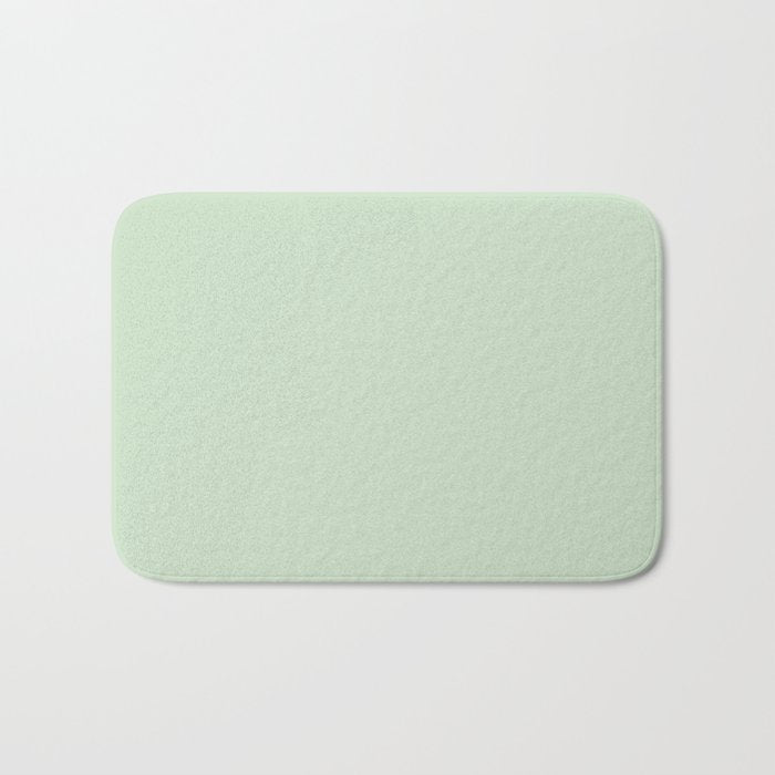 Pale Pastel Green Solid Color Pairs 2023 Trending Hue Dunn-Edwards Soft Moss DE5610 - Live in Joy Collection Bath Mat