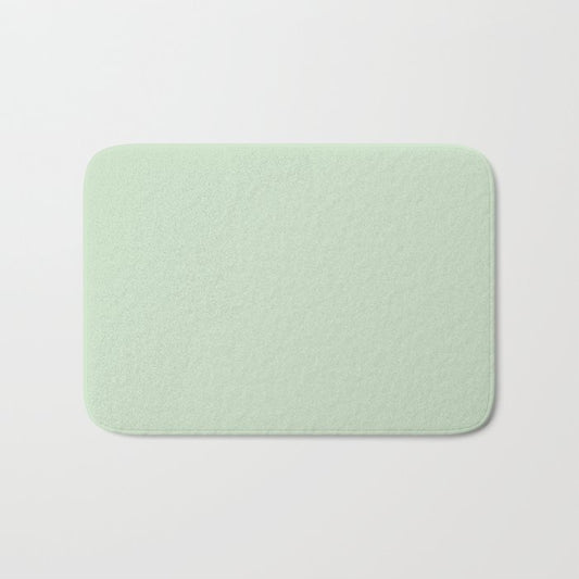 Pale Pastel Green Solid Color Pairs 2023 Trending Hue Dunn-Edwards Soft Moss DE5610 - Live in Joy Collection Bath Mat