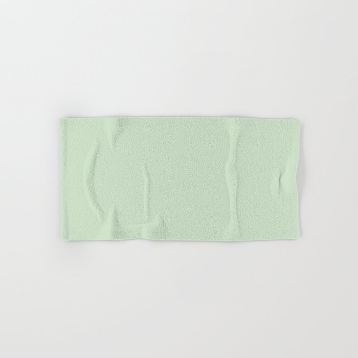 Pale Pastel Green Solid Color Pairs 2023 Trending Hue Dunn-Edwards Soft Moss DE5610 - Live in Joy Collection Hand & Bath Towels