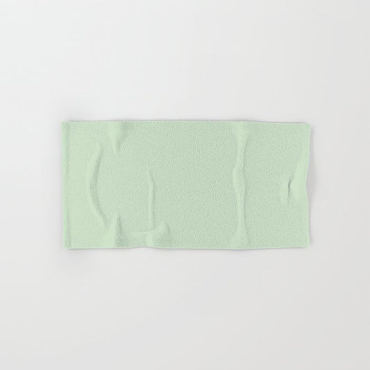 Pale Pastel Green Solid Color Pairs 2023 Trending Hue Dunn-Edwards Soft Moss DE5610 - Live in Joy Collection Hand & Bath Towels
