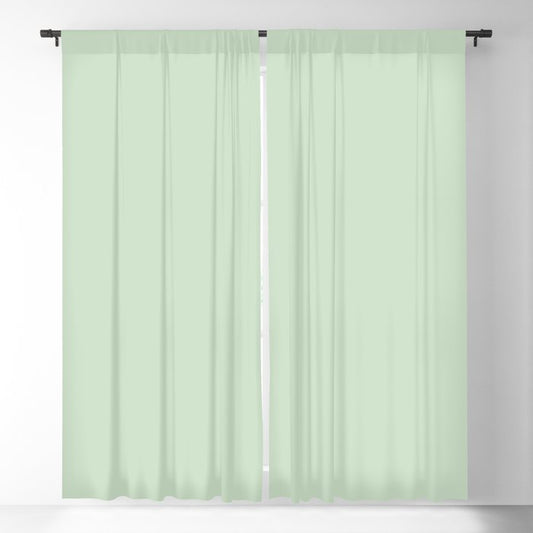 Pale Pastel Green Solid Color Pairs 2023 Trending Hue Dunn-Edwards Soft Moss DE5610 - Live in Joy Collection Blackout Curtains